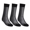 Men039s Socks Pairs Mens Over the Calf Jacquard Stockings Striped Sheer Silk Elasticity Breathable Males Fashion