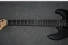 Tienda personalizada Jim Root Signature Mate Negro Strat Guitarra eléctrica Guitarra grande, sin diapasón de incrustaciones, pastillas de China EMG, Puente Trémolo