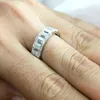 AAW 3.5CTW F Bagie Zaręczyny Pierścień Wedding Baguette Pół Diament Dla Kobiet W Sterling Silver 211217