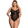 Body Femme Sexy See Though Neon Bianco Nero Floreale Sheer Plus Size Body in pizzo M XL 3XL 5XL Pagliaccetti Tuta R80536 210728