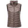 Marka Kobiety Bez Rękawów Damskie Ultra Light Down Kamizelki Slim Kurtka Girl Gilet Plus Lekki Wiatroszczelny Ciepły Waistcoat 210923