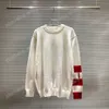 21ss designers suéteres Luxo Letras Lettice Stripe Imprimir Roupas de Paris Manga Longa Camisa Mens Tag Luxurys Black Branco Vermelho Vermelho Laranja Xinxin
