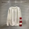 21SS Designers Sweaters Luxe Letters Lattice Stripe Print Parijs Kleding Lange Mouwen Heren Shirt Tag Luxurys Zwart Wit Rood Orange Xinxin