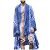 Man Mode Långärmad Loose Spring Oversized Printing Blanket Cape Långärmad Öppna Stitch Cardigans Långrockar Outwear # G3 211011
