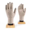 Sports Gloves Korean Female Winter Knitted Full Finger Men Solid Woolen Touch Screen Mittens Women All-match Warm Cycling Driving Glove