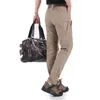 Pantalones para hombres Color sólido Táctico Impermeable Multi-bolsillos Pantalones largos HSJ88 210715