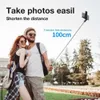 Bärbar Bluetooth-kompatibel Selfie Stick Extendable Monopod med Mobiltelefon Skönhetslampa Mini Tripod Wireless