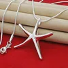 925 Correntes de Sray Snake Chains Starfish Pingentes Colar de moda jóias para mulheres