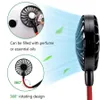 Draagbare USB-oplaadbare ventilator Handsfree Lazy Neck Hanging Dual Cooling Mini Fan Sport 360 Graden Roterende Opknoping Ventilator BM26