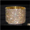 Armbanden drop levering 2021 Bangles 12 rijen spiraalfeest sier goud vergulde strass bangle bovenarm armband manchet bruids sieraden a