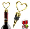 Bar Tools Rose Gold Silver Elegant Heart Lover Shaped Red Wine Champagne Metal Wines Bottle Stopper Valentines For Wedding Gifts EE