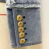 HIGH STREET Fashion Designer Stylish Jacket Women's Lion Buttons Tassel Fringed Denim 210521