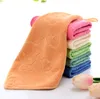 25*25cm Household Microfiber Absorbent Face Wash Towel Infant Kindergarten Thicken Embossed Cartoon Bear Printed Children's Towels