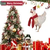 Christmas Decorations 4Pcs Chicken With Scarf Decoration Holiday Ornament Hanging Xmas Tree Decor Car Home Indoor