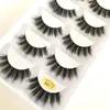 Makeup 5 Pairs Set False Eyelashes 3D Mink Lashes Soft Thick Eyelash G800 Crisscross Winged Natural Long No Fall Off