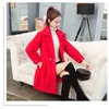 Kobiety Podstawowe Płaszcze Moda Lady Płaszcz Zimowy Czerwony Długi Płaszcz Made In China Woolen płaszcz Wysokiej jakości ubrania 210930