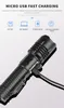 Rechargeable Super Bright XHP99 LED Flashlight with Pen Clip Built-in Large-capacity Lithium Battery Can Illuminate 500 Meters