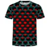 Męskie swobodne krótkie rękawie 3D T koszule męskie dziura mody nadrukowana graficzna T-shirt Młodzież na zewnątrz luźne topy o rozmiarach Boy High Q249n