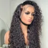 Svart kinky Curly Soft 180%densitet 26 tum fri del GLUELESS LACE FRONT Peruk för kvinnors stängning Wig Högtemperatur dagligen peruker