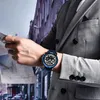 腕時計ベンヤメンズウォッチトップファッションビジネスクォーツ時計メンスポーツレザーの防水ブラッククロックErkek Kol Saati