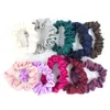 25 Colors Pack of 100 Satin Scrunchies Fabric Elastic Hair Bands Ponytail Holder Hair Accessories Black/Mix Colors Hair ties X0722