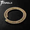 TopGrillz 6mm Kubański Łańcuch Naszyjnik Wysokiej Jakości Bling Iced Out CZ Z Wiosennym Zapięciem Hip Hop Spersonalizowany Biżuteria Prezent dla kobiet X0509