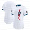 Camiseta de béisbol personalizada 2021 All Star Game White Flexbase, bordado de doble costura, camisetas para hombres y mujeres para jóvenes