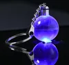 Flashing Keychain Party Favor Led Glowing Mini Glass Earth Ball Pendant Keyring Creative Lighted Up Holiday Sports Club Gift
