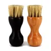 NEWNatural Bristle Shoe Brush Pig Hair Gourd Wood Handle Boot Shoeshine Leather Polishing Household Cleaning RRE11641