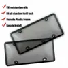 2x Clear Tinted Smoked Bubble License Plate Tag Shield Cover and Frame Auto301M