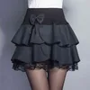 Zuolunouba Elasticità Gonna estiva Donna Dolce floreale Bowknot Mini Tutu Donna Gonne Pantaloncini Pizzo Jupe Femme Gonne ufficio 210408