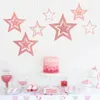 Party Decoration Rose Gold Wiszące Gwiazda Garland Backdrop Dzieci Urodziny Ślubne Baby Shower Bachelorette Boże Narodzenie