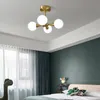 Nordic LED Ceiling lamps For Bedroom Dining Room Kitchen Modern Glass Ball Copper Ceiling Lamp Wall Mounted G9 Lighting Lustres