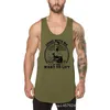 Marke Bodybuilding Stringer Sport T -Shirt -Fitness -Tanktops laufen Weste Fitness ärmellose Unterhemd Golds Tuch