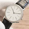 Top Version Ultra Thin Watch Diamond bezel Altiplano G0A29165 Miyota 9019 Automatic Mens Watch White Dial Black Leather Strap Silver Case New Gents Watches