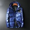 Reflexivo com capuz jaqueta de inverno windbreaker zíper casacos de cor sólida overcoat de penas mantém quentes e espessas parkas