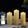 Pack of 2/3/4 Realistic Fake Electronic Christmas Candles With Remote Operated Flameless Pillar Window Candles