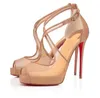 Eveningwear Crisscross Strap Sandals Summer Mariacar Stiletto Heel Nude Black Mesh Pumps Red sole High Heels Luxury Party Dress Peep-toe Sandalias original boxeiro