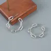 Hoop & Huggie Gold Silver Color Hollow Metal Chain Earring For Women Girl Vintage Simple Irregular Geometric Round Circle Jewelry