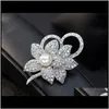 Szpilki, dostawa biżuterii 2021 Luksusowy duży sier ton perłowy kryształowe broszki kwiatowe szpilka pełne szpilki dhinstone ślub broszkowy koszt broszki