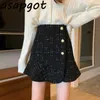 Skirts Women Korean Chic Autumn Black Mermaid High Waist Ruffles Skirts Slim Winter Vintage Fashion Mujer Faldas Mini Wild 210610