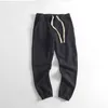 Obrix Erkek Sportif Rahat Pantolon Orta Bel İpli Açık Günlük Erkekler için Pamuk Casual Stil Giyim 210715