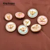 New Arrival 20PCS/SET Antique Rhine Decor Metal Gold Bee Pink Blue Pearl Buttons For Clothes Coat Cardigan Sweater Sew Needlework3122664