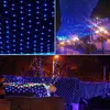 3x2m Solen Net String Lights Jul Holiday Lights Outdoor Garden Light Garland för Xmas Tree Backyard Wedding Party Decor 211109