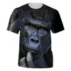 メンズTシャツ到着面白ゴリラモンキー動物3D Tシャツ男性と女性夏のファッション半袖原宿TシャツTee Tops Camiseta
