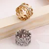 Hollow Out Rhinestone Ring White Rhinestones Design Women Finger Ring Dance Party Versatile Style Fashion Jewelry