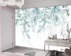 Papier peint mural 3d petites feuilles vertes aquarelle peintes à la main fraîches nordique minimaliste salon chambre cuisine décor à la maison Wallp263d