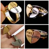 24 pcs (12Sets) coração amor amor casal anel conjunto para sempre amor promessa casamento anéis de noivado para amantes presente de aniversário de jóias de aço inoxidável