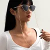 Geometrische Sonnenbrillenkette, Perle, goldene Ins, kurze Sonnenbrillenhalter-Halsketten, Kordel, Lanyard, Halskette, Lesebrille, goldene Perlen