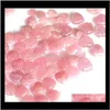 Konst och hantverk Natural Rose Quartz Shaped Pink Carved Palm Love Healing Gemstone Lover Gife Stone Crystal Heart Gems EWF3424 Sejid OCQCP